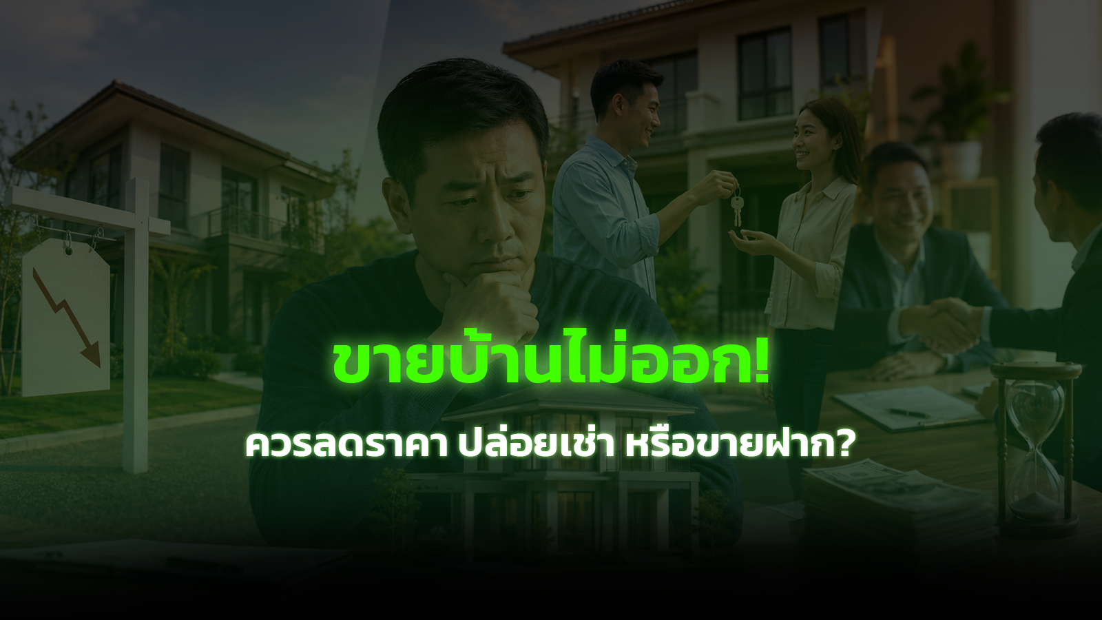 ขายบ้านไม่ออก! ควรลดราคา ปล่อยเช่า หรือขายฝาก?