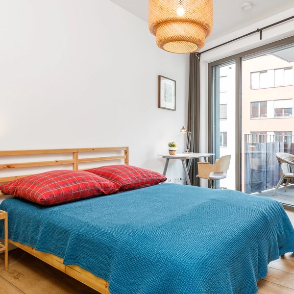 Schlafzimmer Bett Balkon Tür