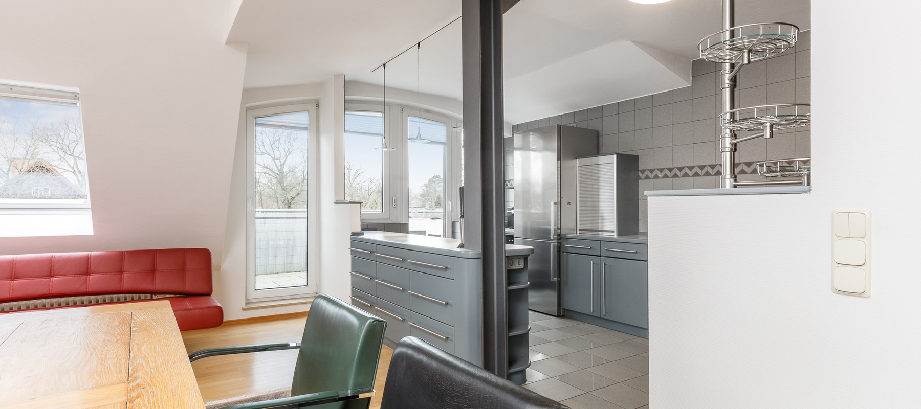 Open dining and living are with balcony Open dining and living are with balcony