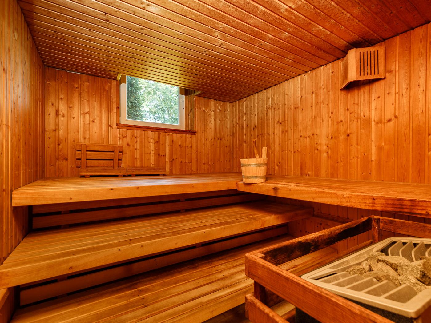 Moderne Sauna für die Bewohner des Hauses Moderne Sauna für die Bewohner des Hauses