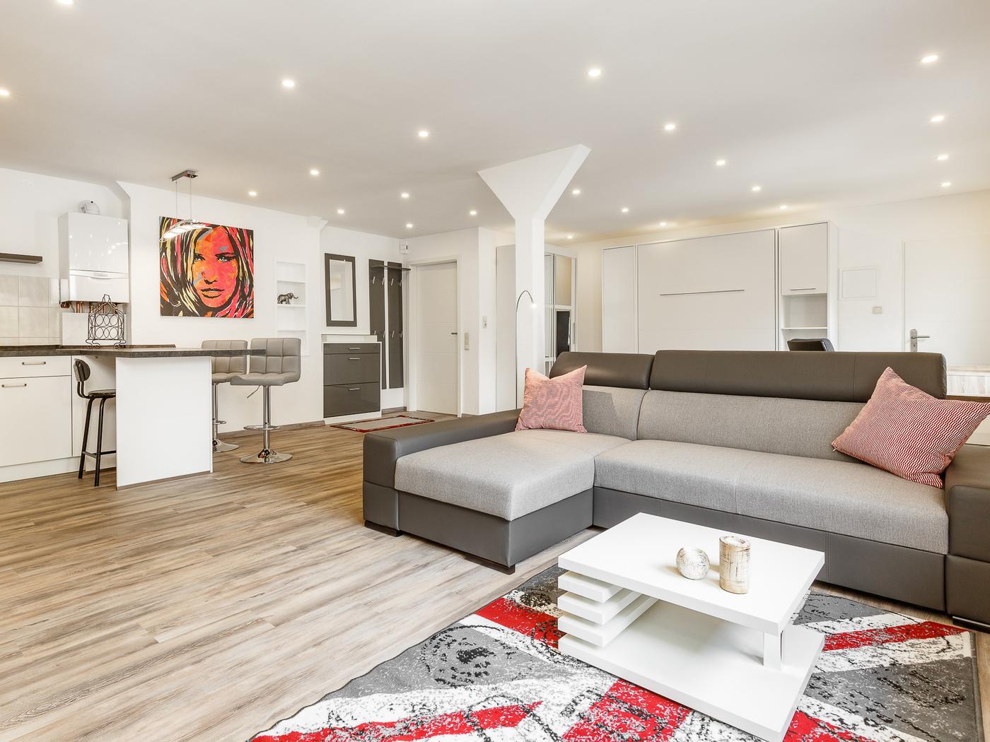 Ansicht Wohn. & Essbereich im OG der Remise Ansicht Wohn. & Essbereich im OG der Remise