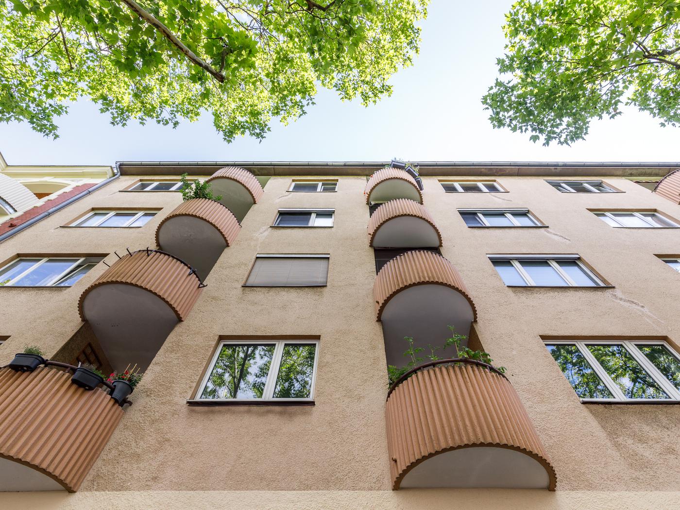 Ansicht des Vorderhauses mit Loggien Ansicht des Vorderhauses mit Loggien