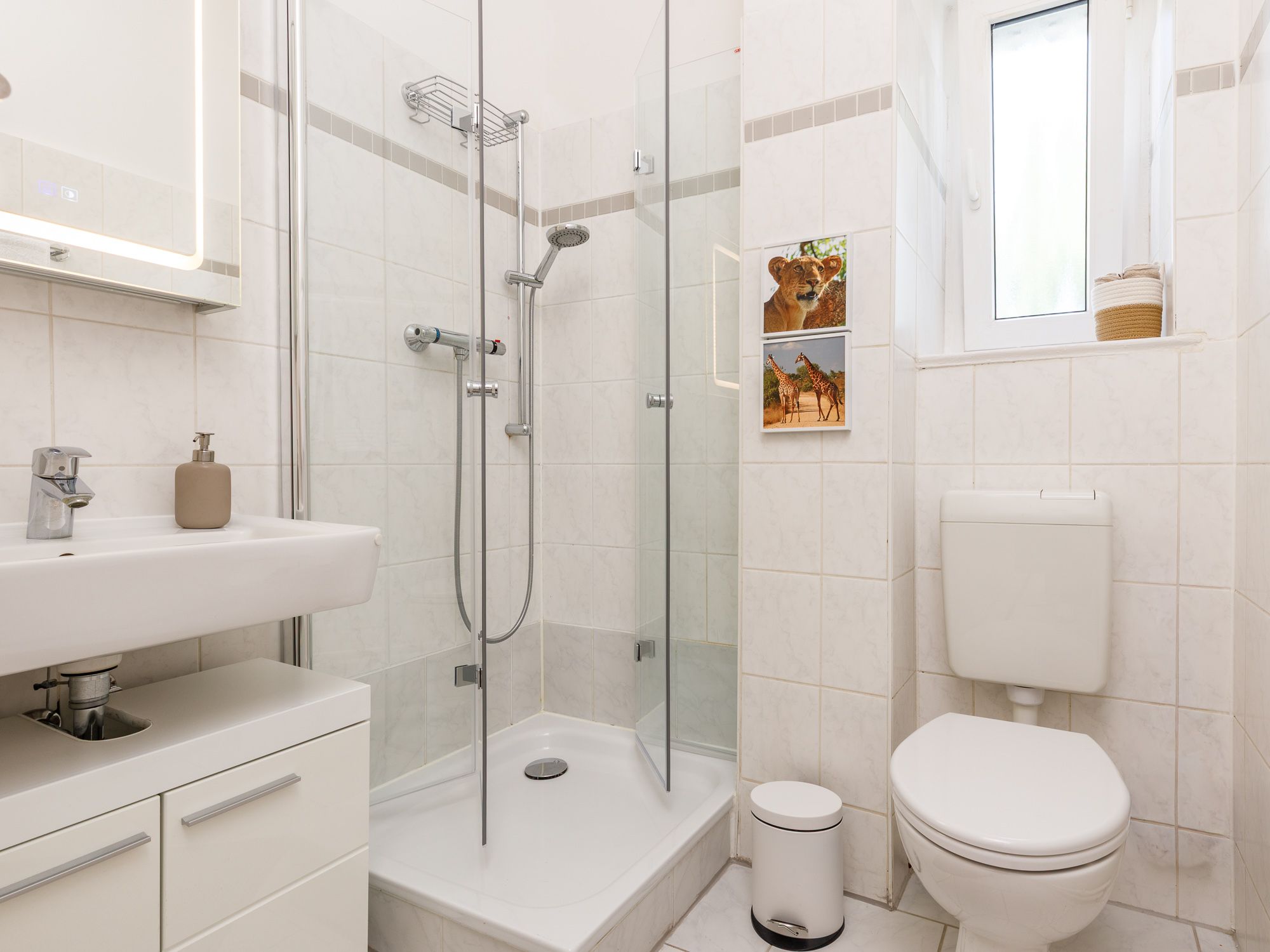 Gepflegtes Duschbad mit Tageslicht 