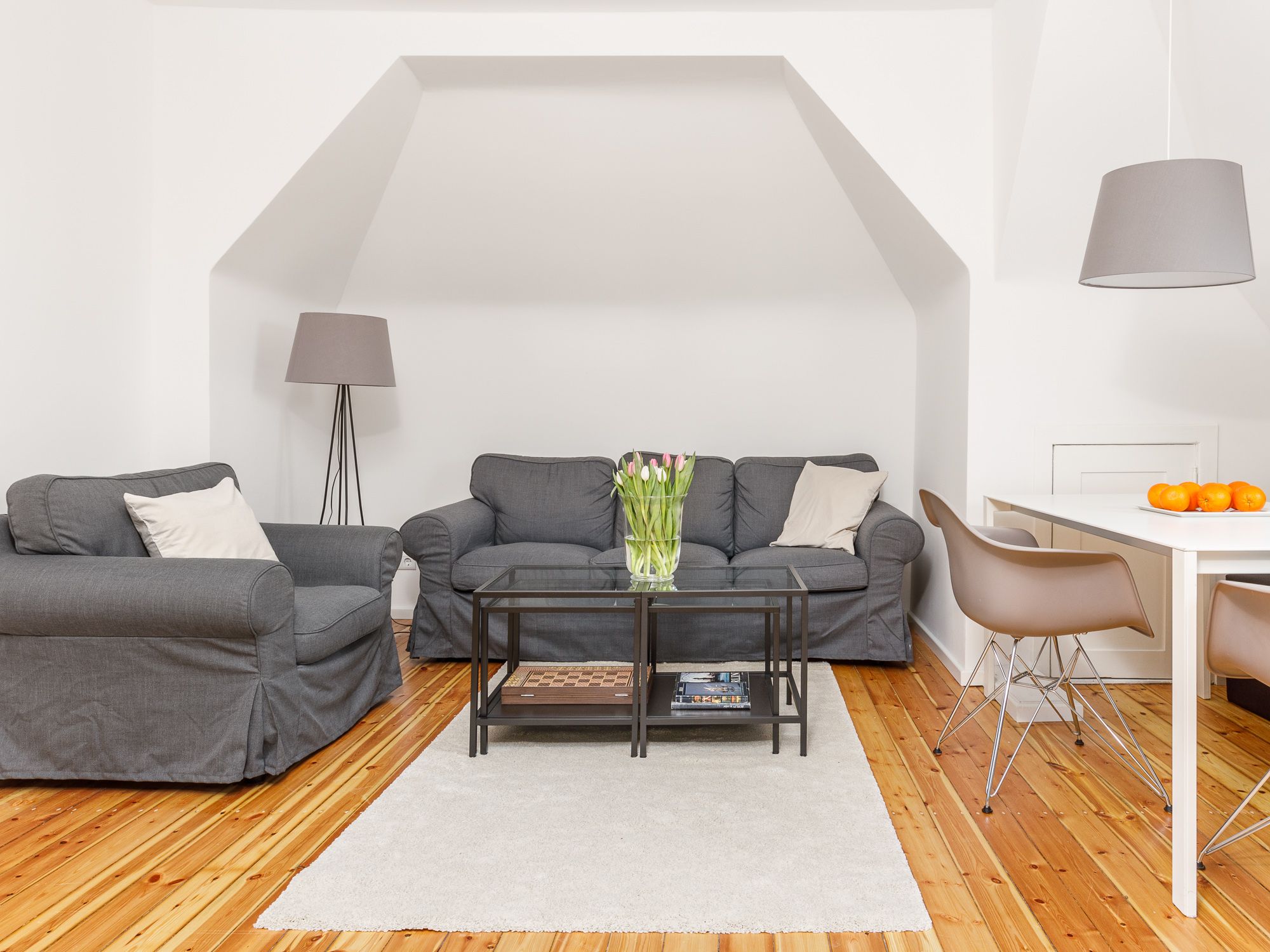 Offener Wohn- & Essbereich im Dachgeschoss
