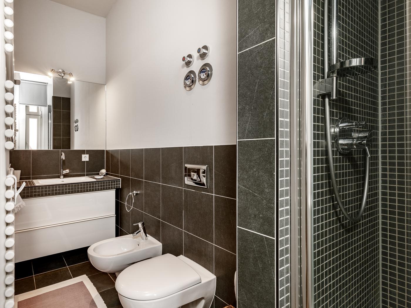 Modernes Duschbad mit Rainshower & Bidet Modernes Duschbad mit Rainshower & Bidet
