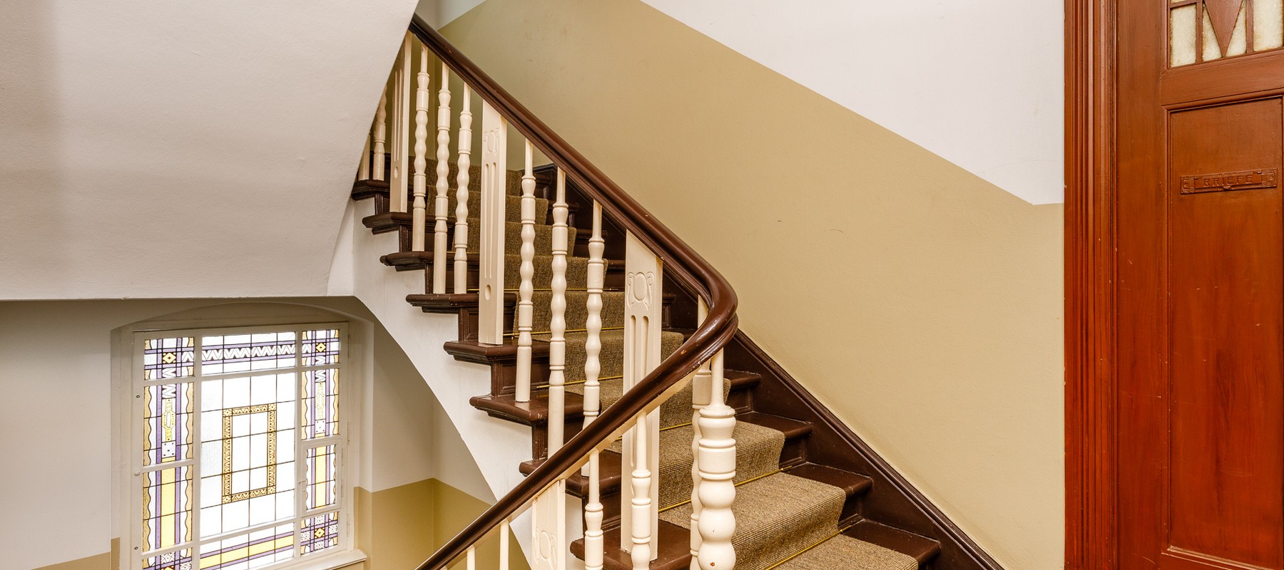 Stylish staircase with stucco ornaments Stylish staircase with stucco ornaments