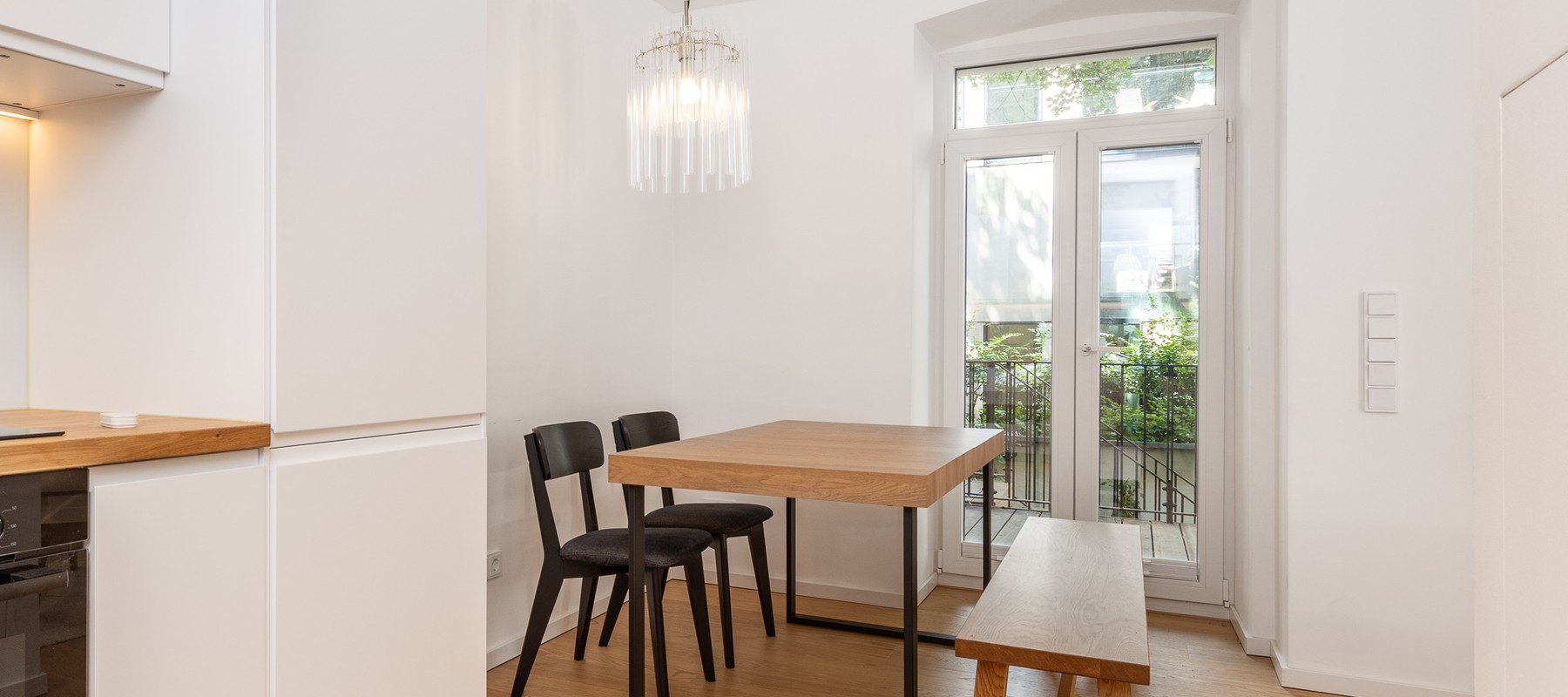 kitchen and dining area with access to the terrace kitchen and dining area with access to the terrace