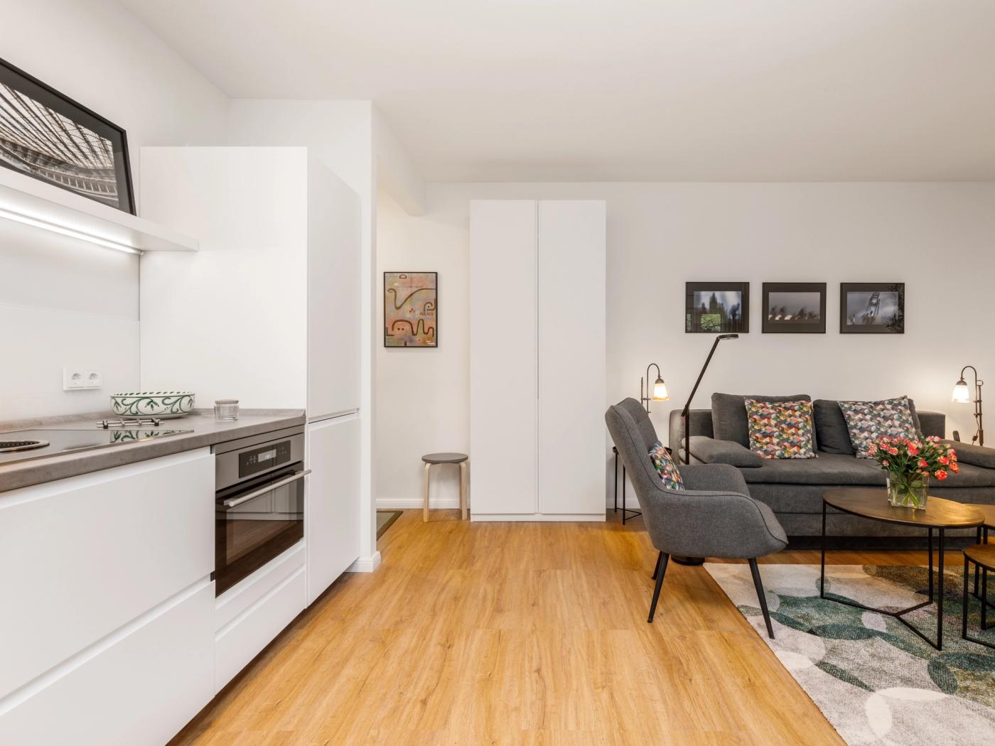 Moderne Einbauküche mit Elektrogeräten Moderne Einbauküche mit Elektrogeräten