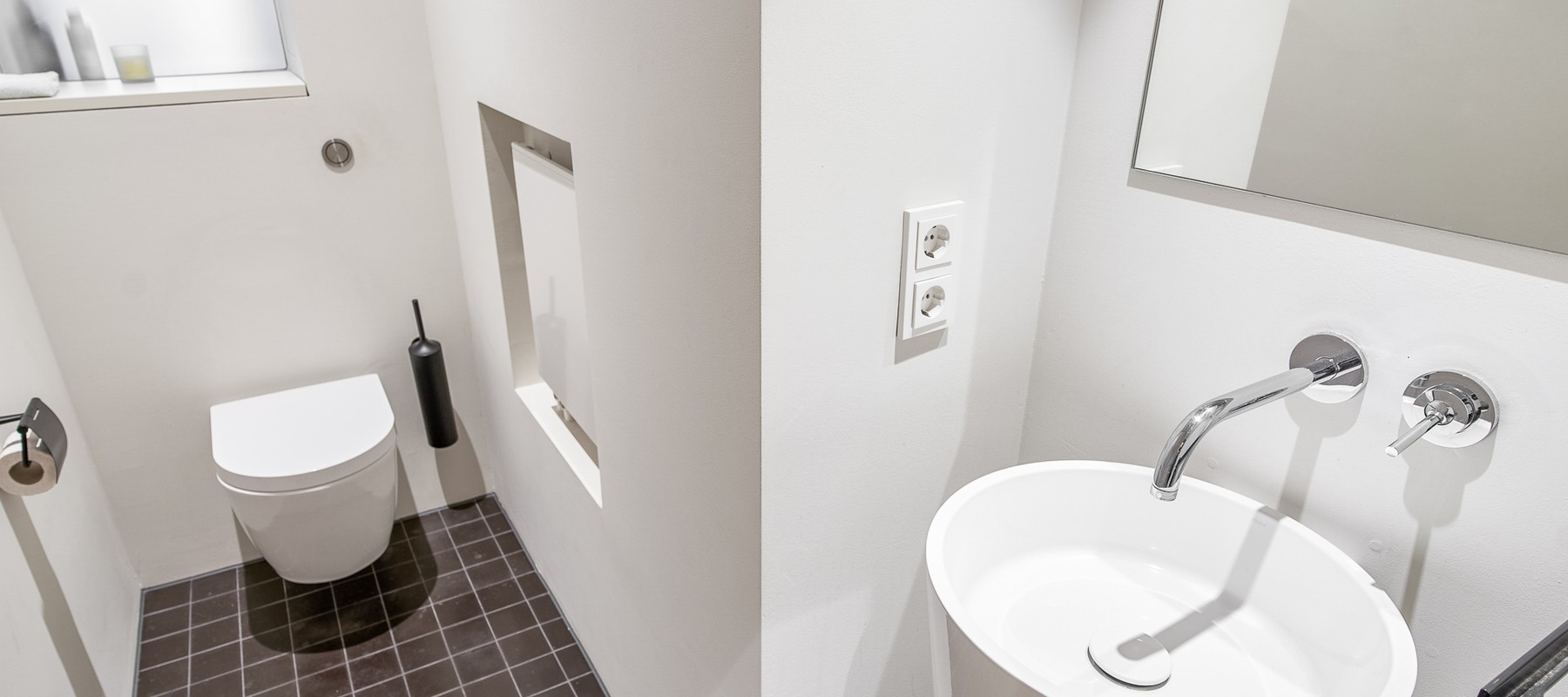 Separates Gäste-WC mit Bidet Separates Gäste-WC mit Bidet