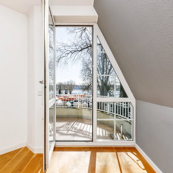 Window front daylight balcony access lake view