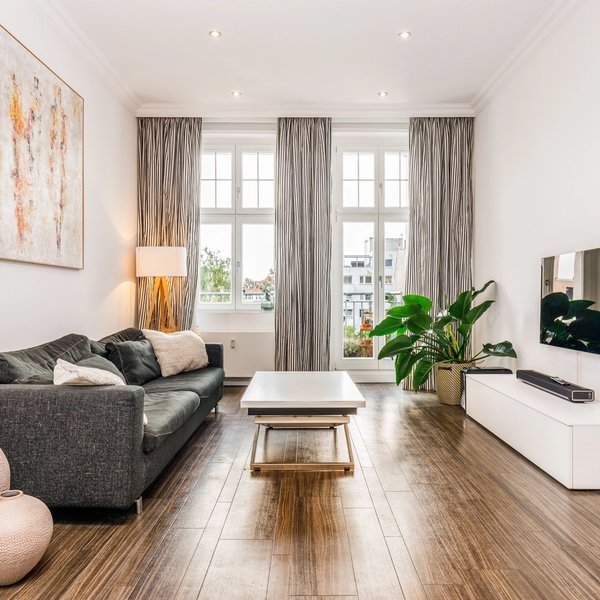 Living room with designer furniture