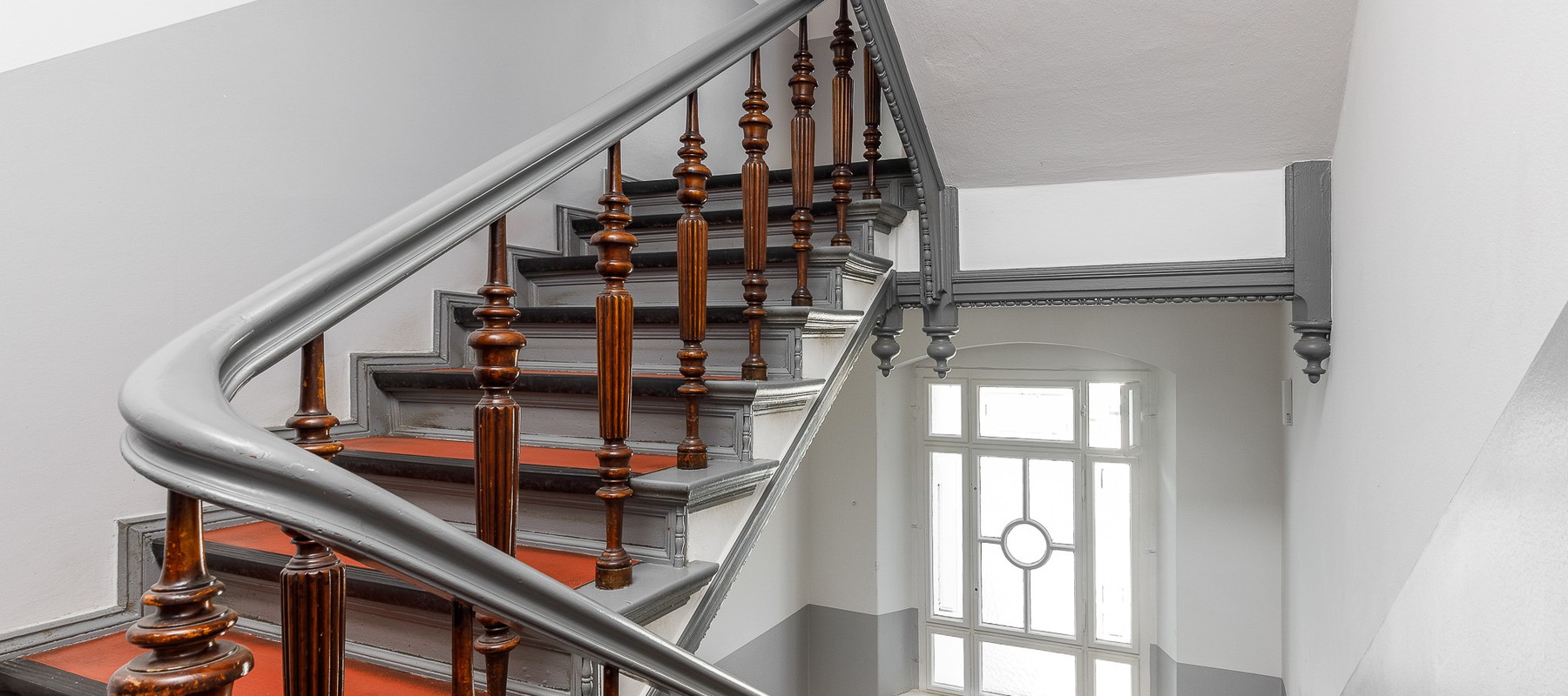 Stylish staircase with sisal carpet Stylish staircase with sisal carpet