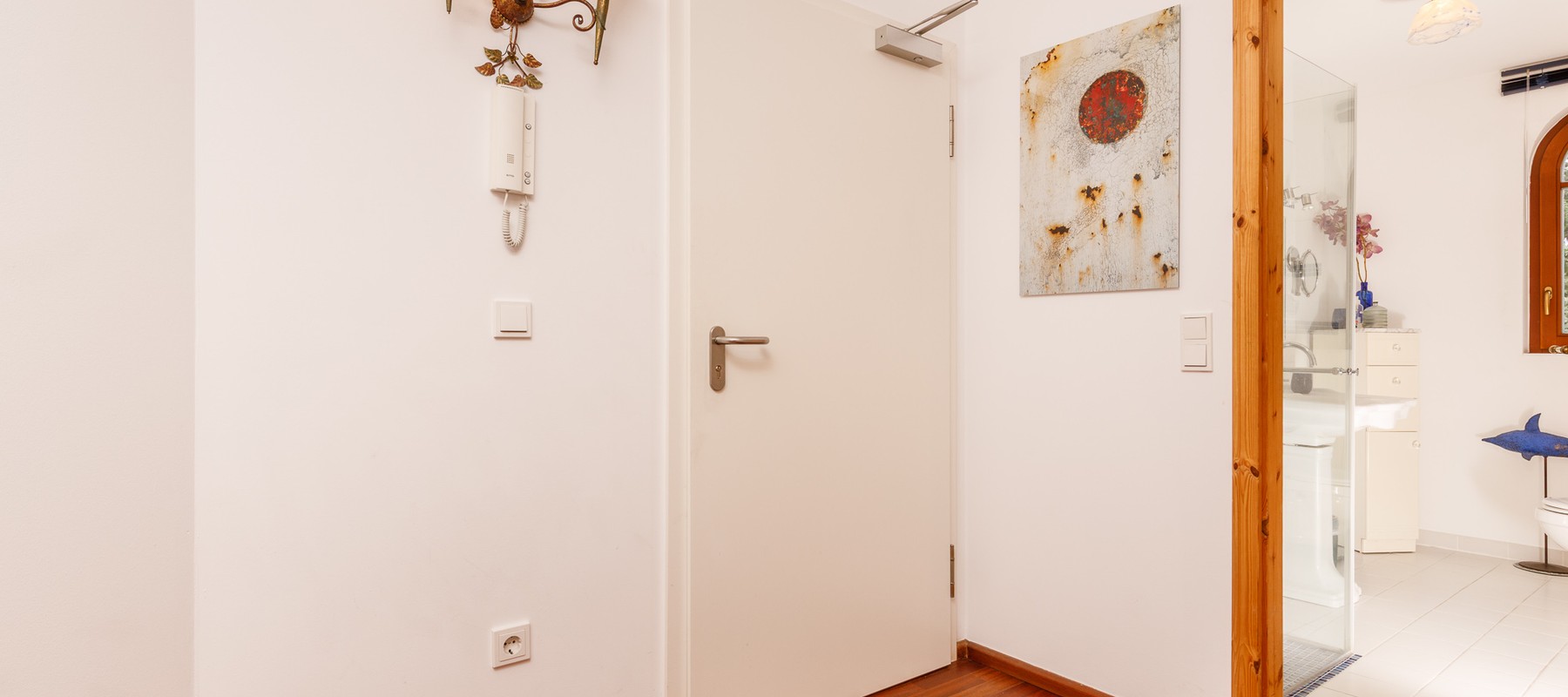 Entrance area with security door Entrance area with security door