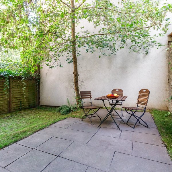 private garden terrace seating area