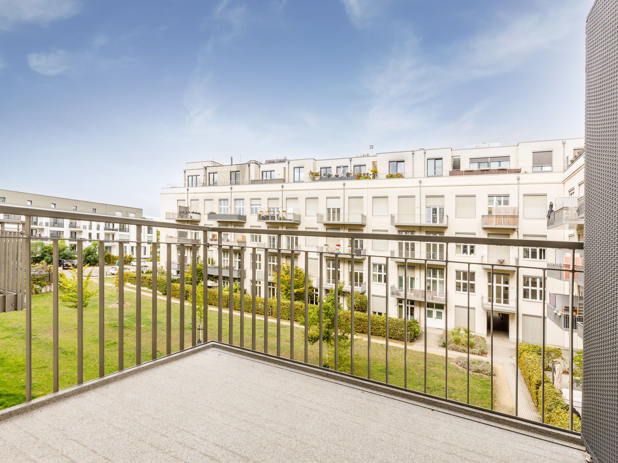 Spacious balcony overlooking the second court yard