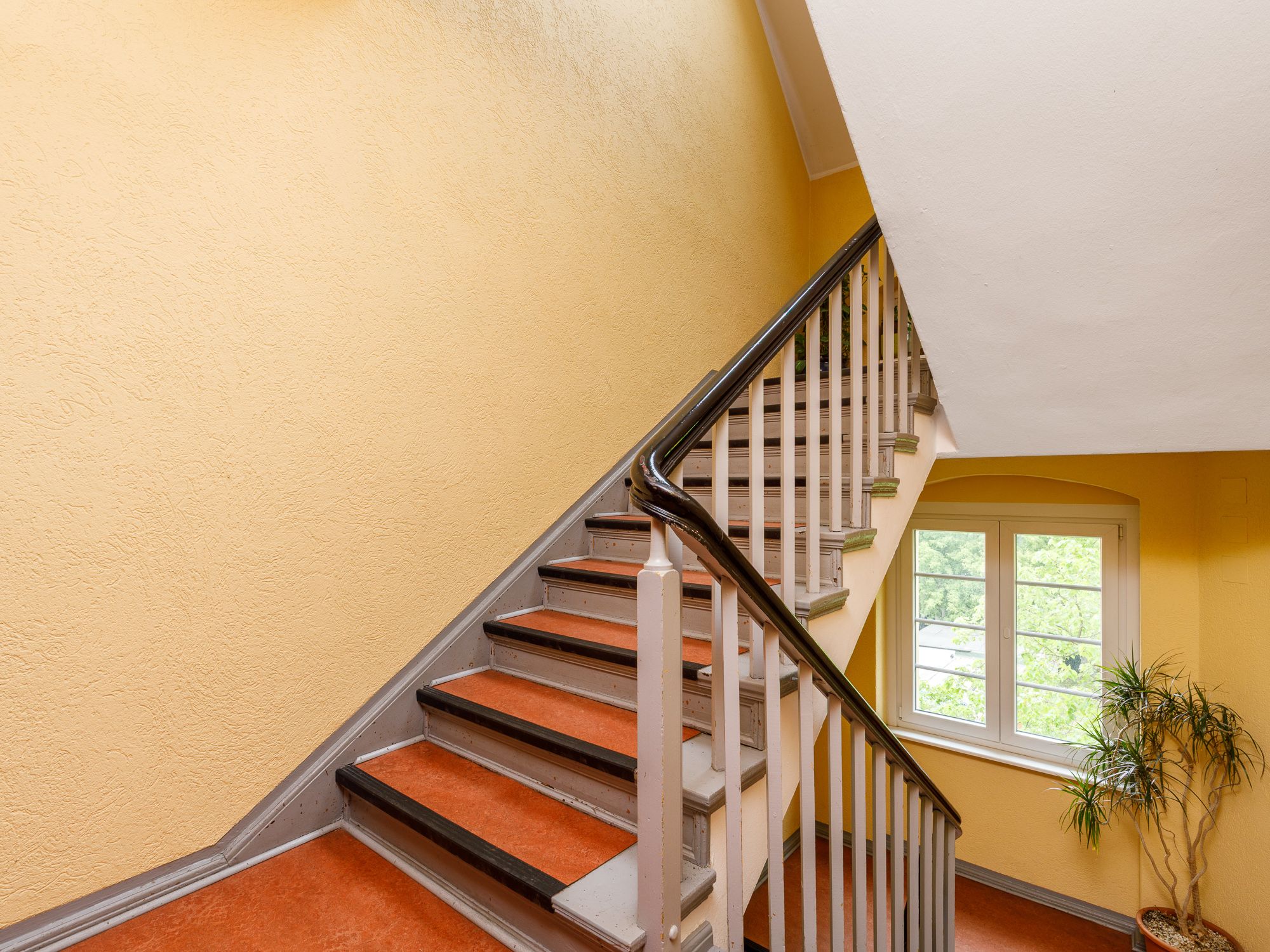 Staircase with linoleum flooring