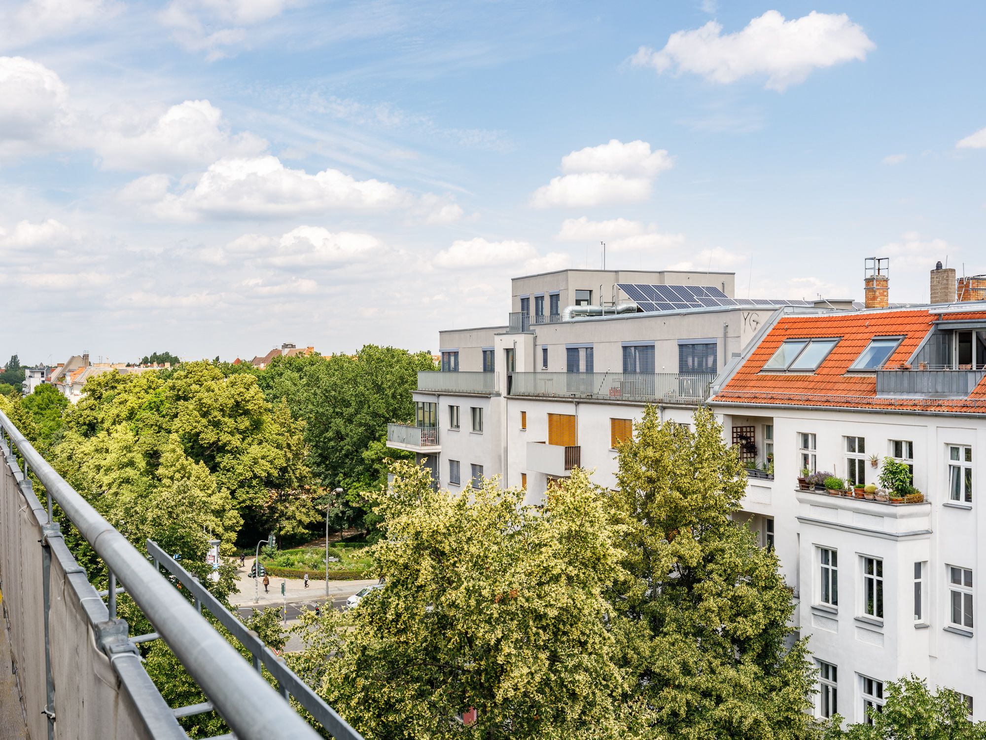 Ausblick von der Terrasse über das Gleimviertel
