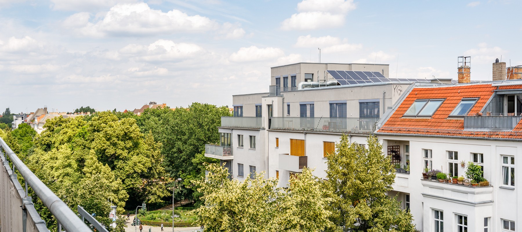 Ausblick von der Terrasse über das Gleimviertel Ausblick von der Terrasse über das Gleimviertel