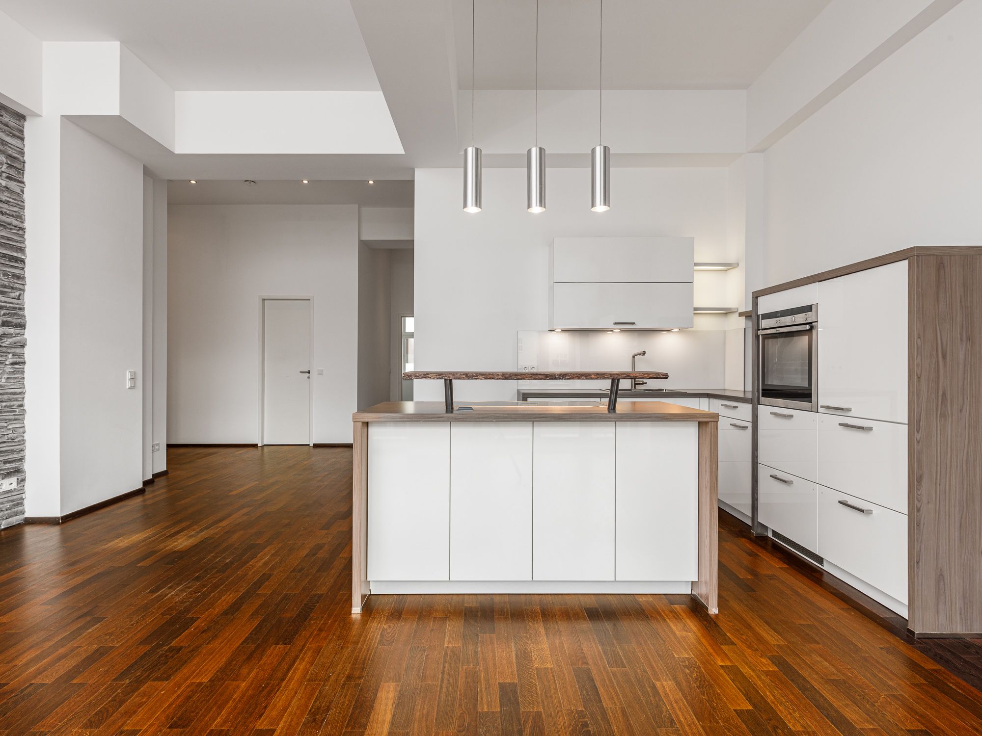 Open dining and living area with kitchen 