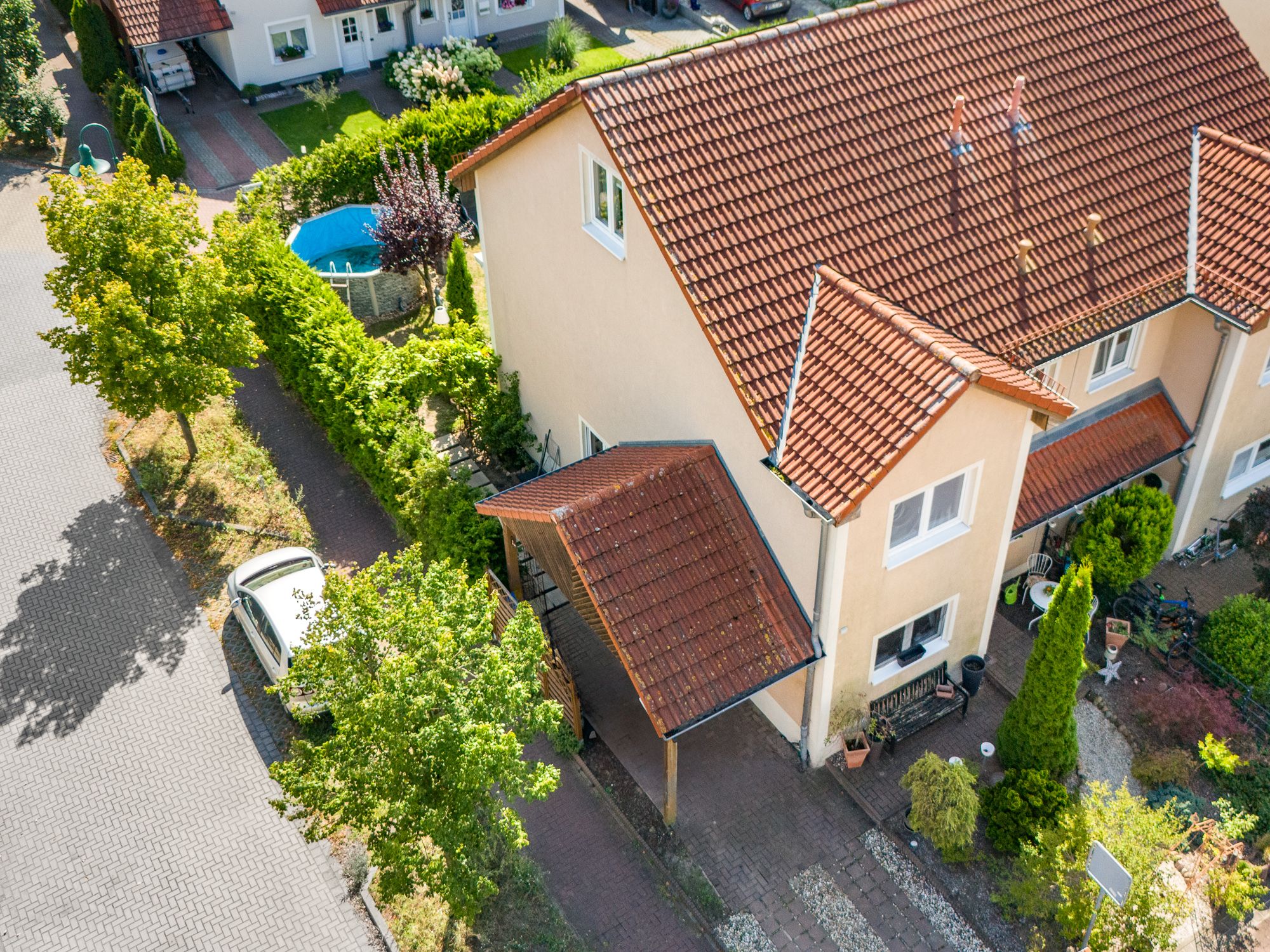 Ansicht des Hauses aus der Luft 