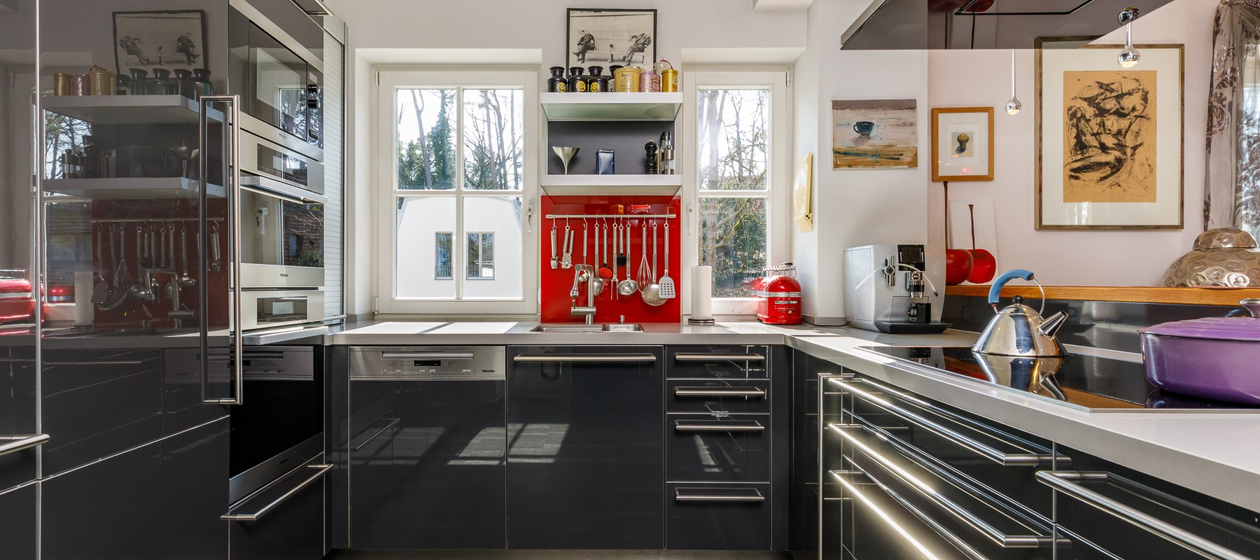 Built-in kitchen with modern appliances Built-in kitchen with modern appliances