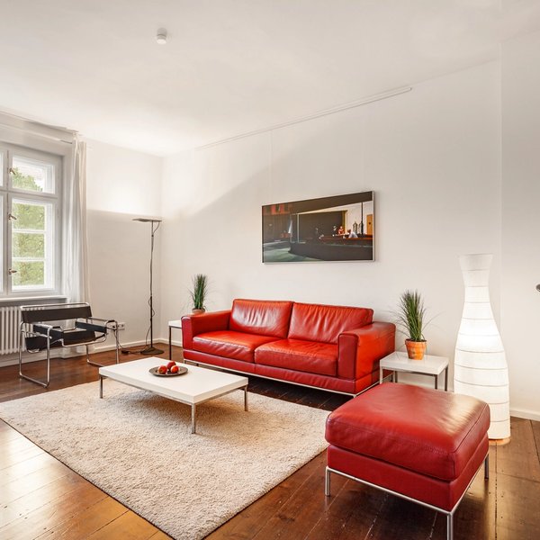 Zimmer Dielenboden Fenster Sofa Sessel