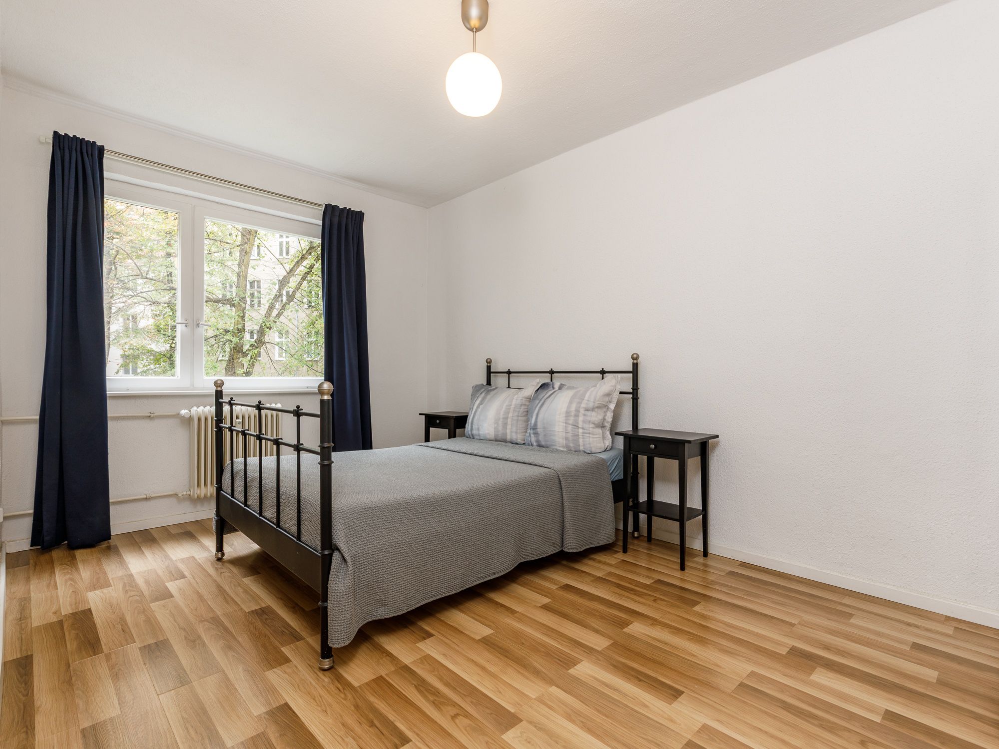 Bedroom facing the quiet courtyard