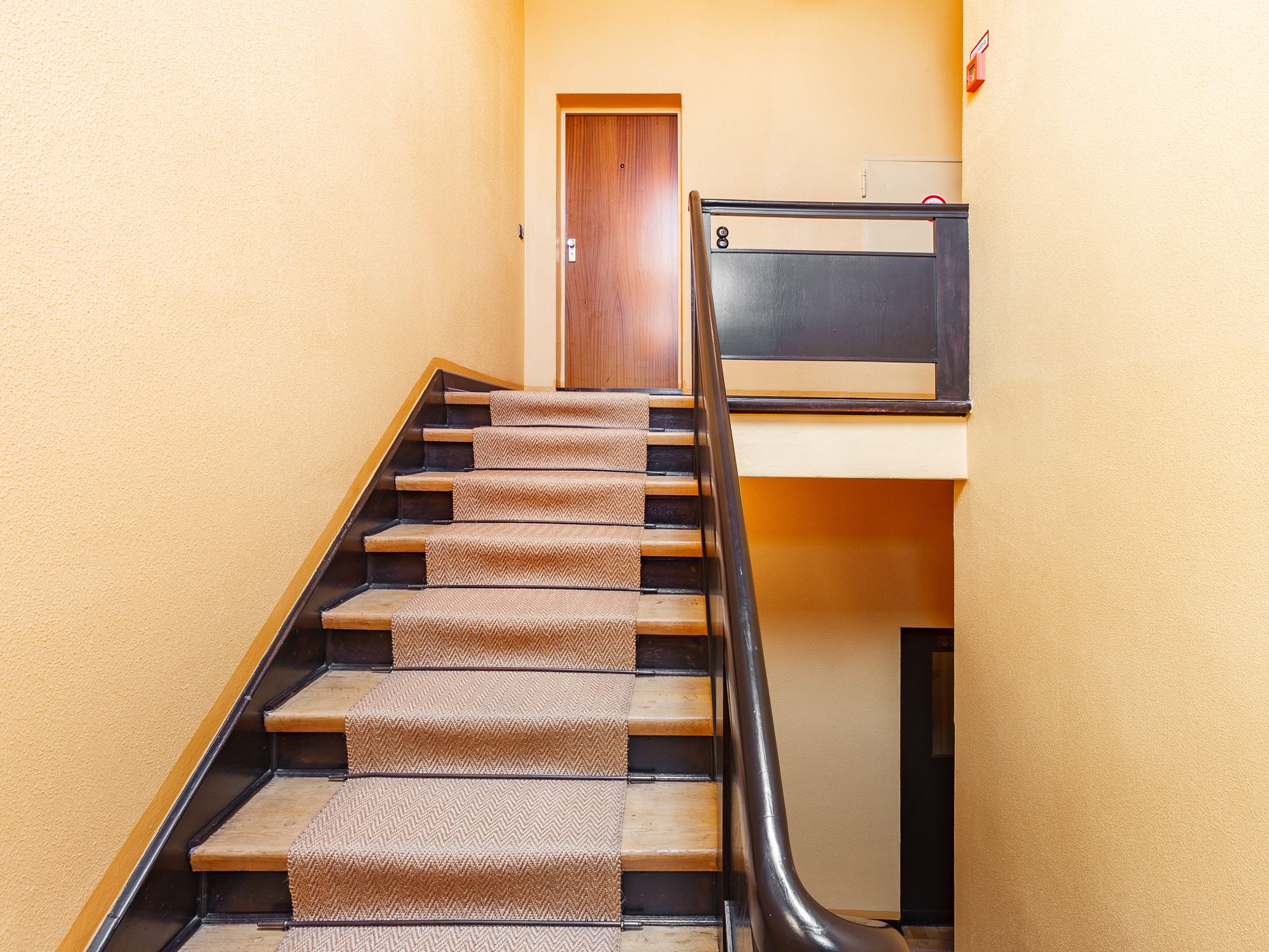 Gepflegtes Treppenhaus mit Sisal-Teppich 