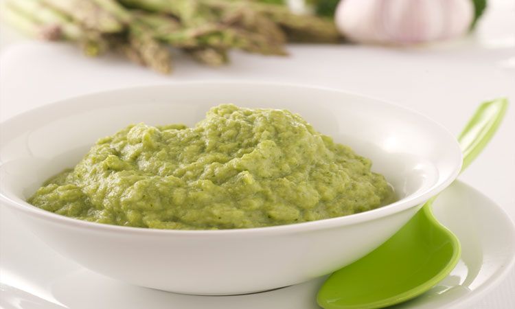 Puré de espárragos y brócoli