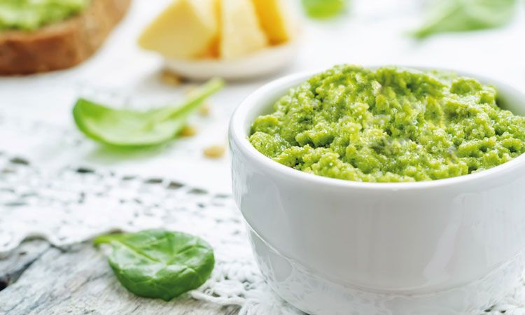 Puré de espinaca, papa y queso