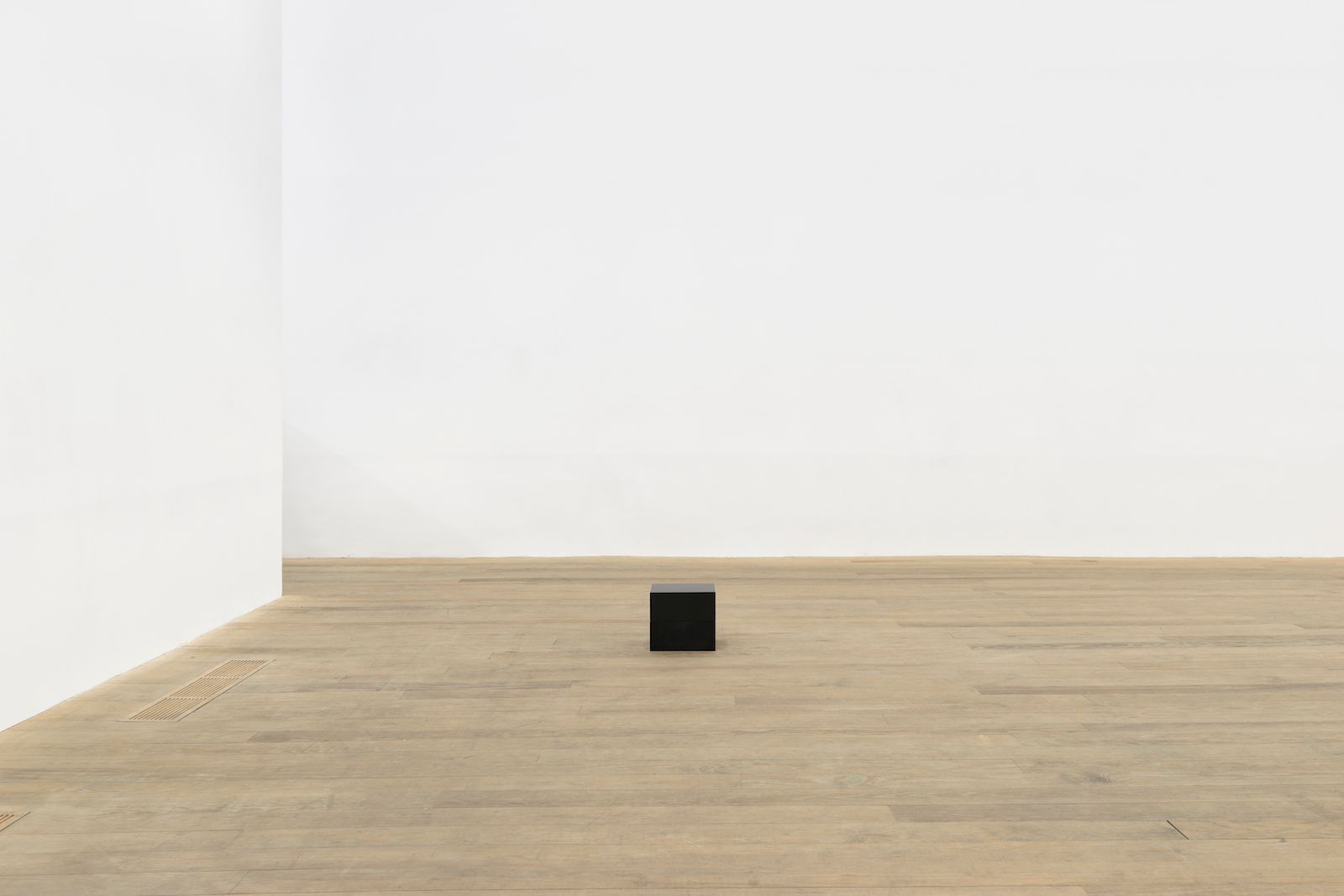 Stephen Lichty, Untitled, 2014, black oxidized steel and basalt, 9 × 10 × 10 in.