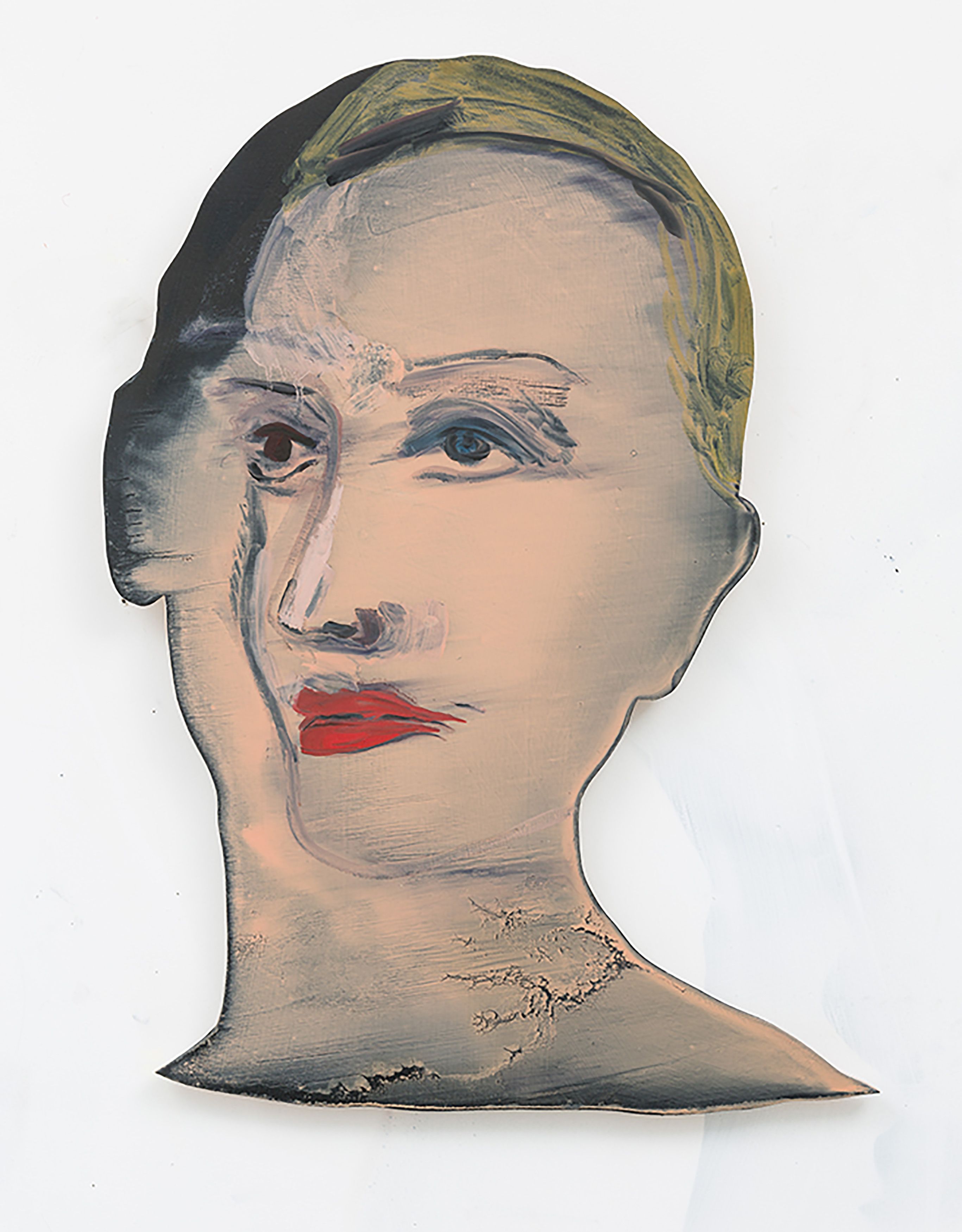 Becky Kolsrud, Double Portrait, 2014, oil on wood, 18 x 12 in. 