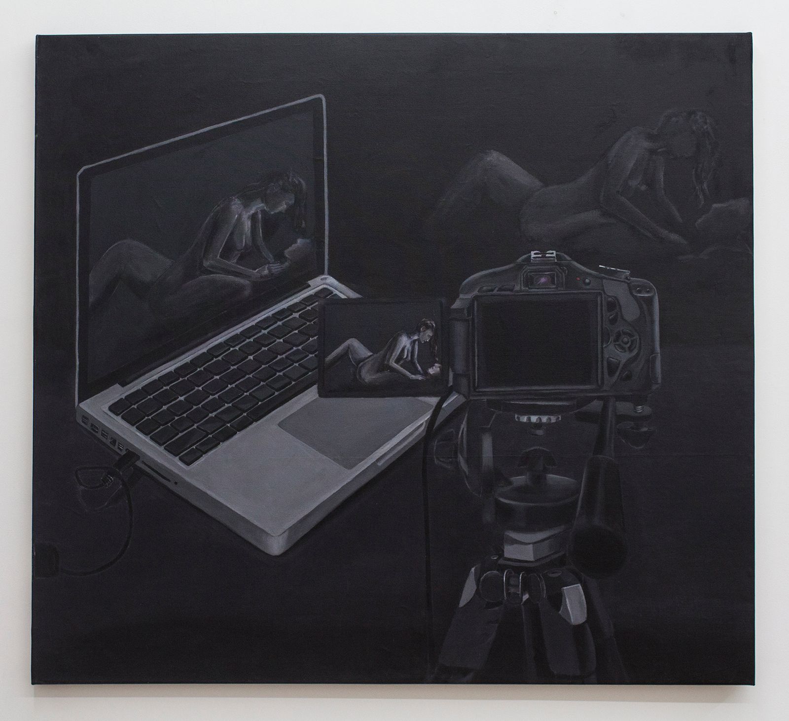 Vanessa Gully Santiago, Video Sex, 2015, acrylic on canvas, 60 x 55 in. (152.40 × 139.70 cm.) 