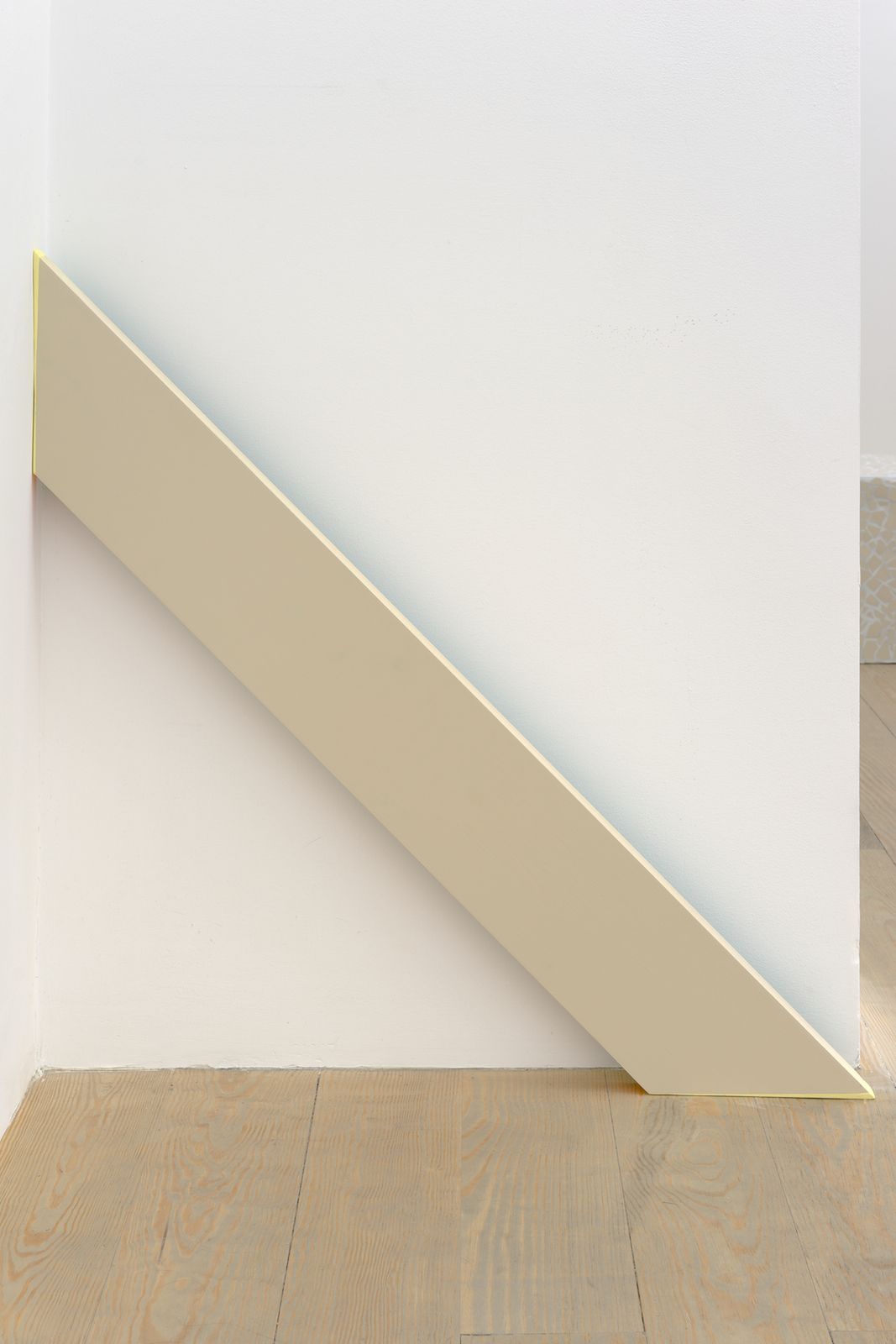 Gordon Hall, Set (VI), 2014, acrylic, oil paint, colored pencil and pigmented joint compound on wood, 48 × 8 × 2 1⁄2 in.