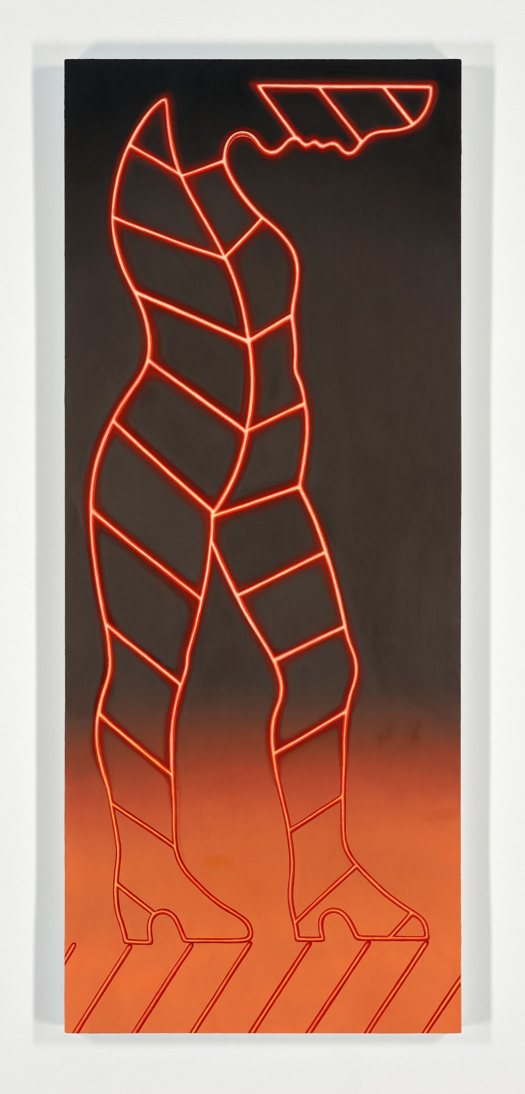 Sascha Braunig, Backbone, 2016, oil on linen over panel, 54 x 22 in. (137.16 × 55.88 cm.) 