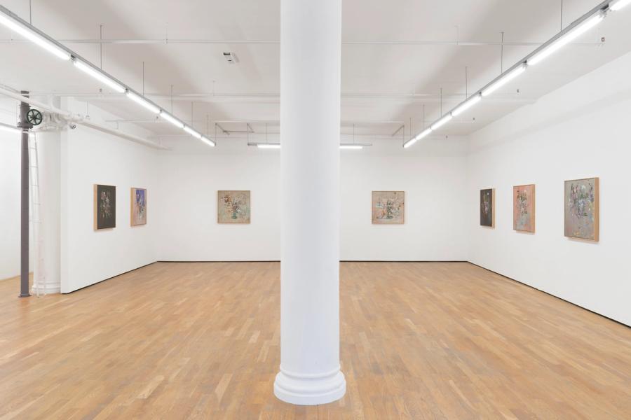 Petra Cortright, ultra angel wing absolute, 2022, installation view, Foxy Production, New York. Photo: Charles Benton. 