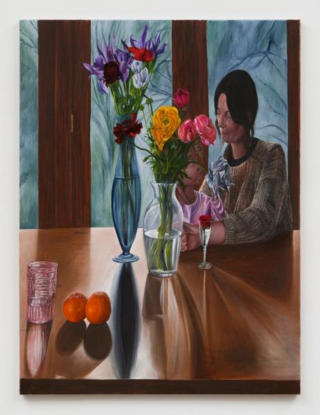 Srijon Chowdhury, Early Spring Bouquets, 2022, oil on linen, 40 x 30 in. (101.6 x 76.2 cm)