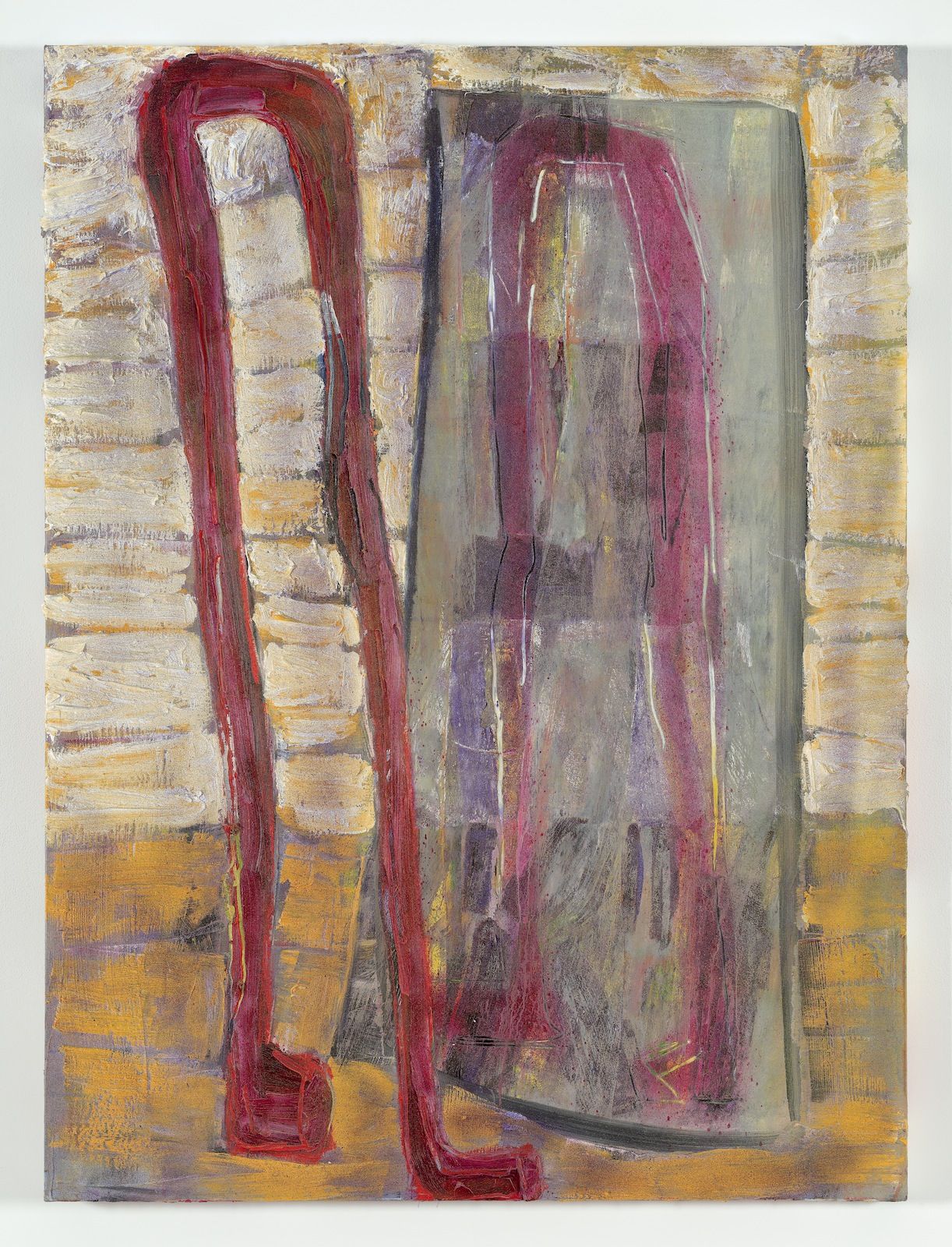 Gabriel Hartley, Prune, 2014, oil and spray paint on canvas, 63 × 47 in.