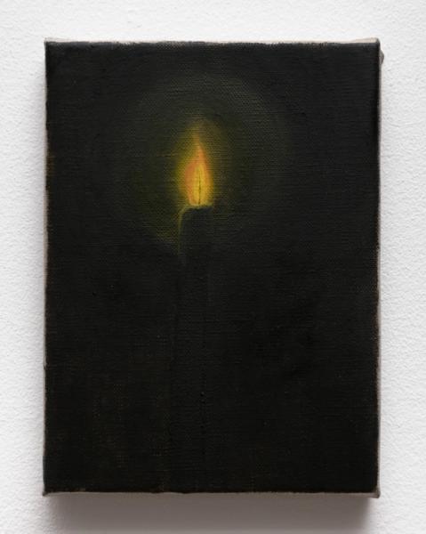 Srijon Chowdhury, Candle, 2019, oil on canvas, 8 x 6 in. (20.32 x 15.24 cm)