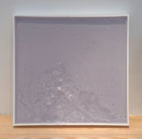 Hany Armanious, Sneeze painting, 2010, perspex, air, polyurethane resin with pigment, 23 1/2 x 24 7/8 x 2 1/3 in.