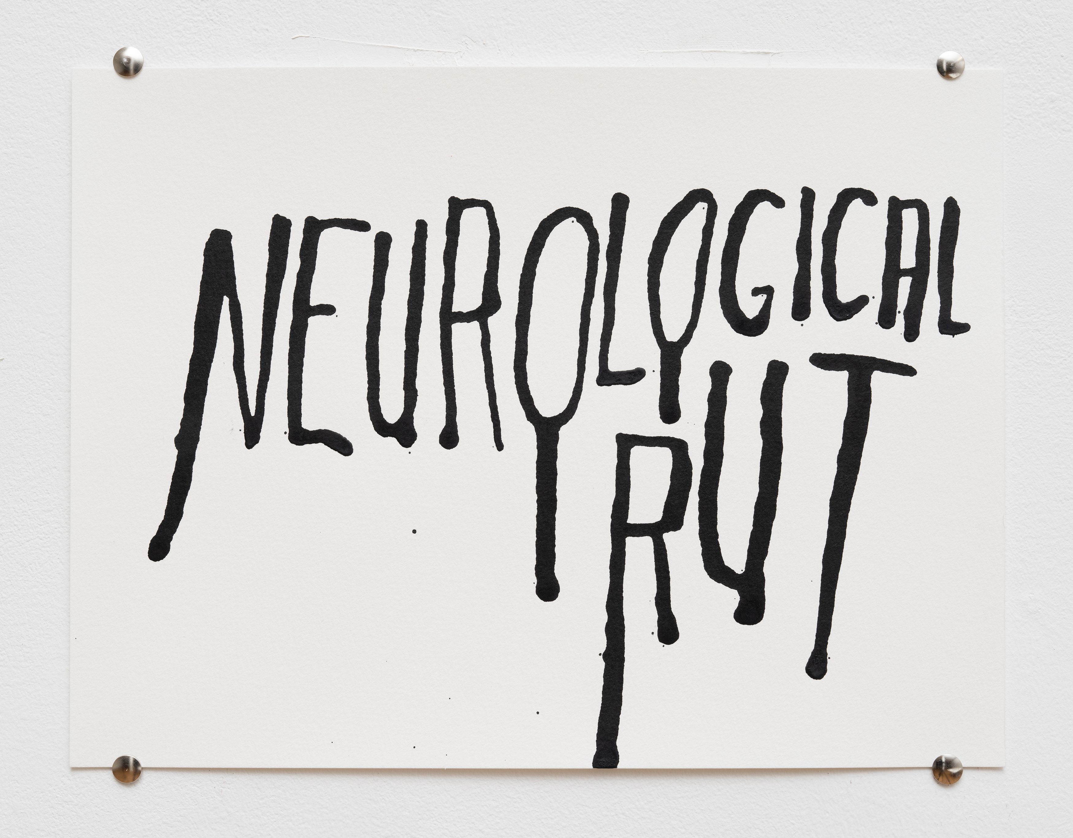 Steve Reinke, Untitled (Neurological Rut), 2021, ink on paper, 11 3/4 x 8 1/2 in.