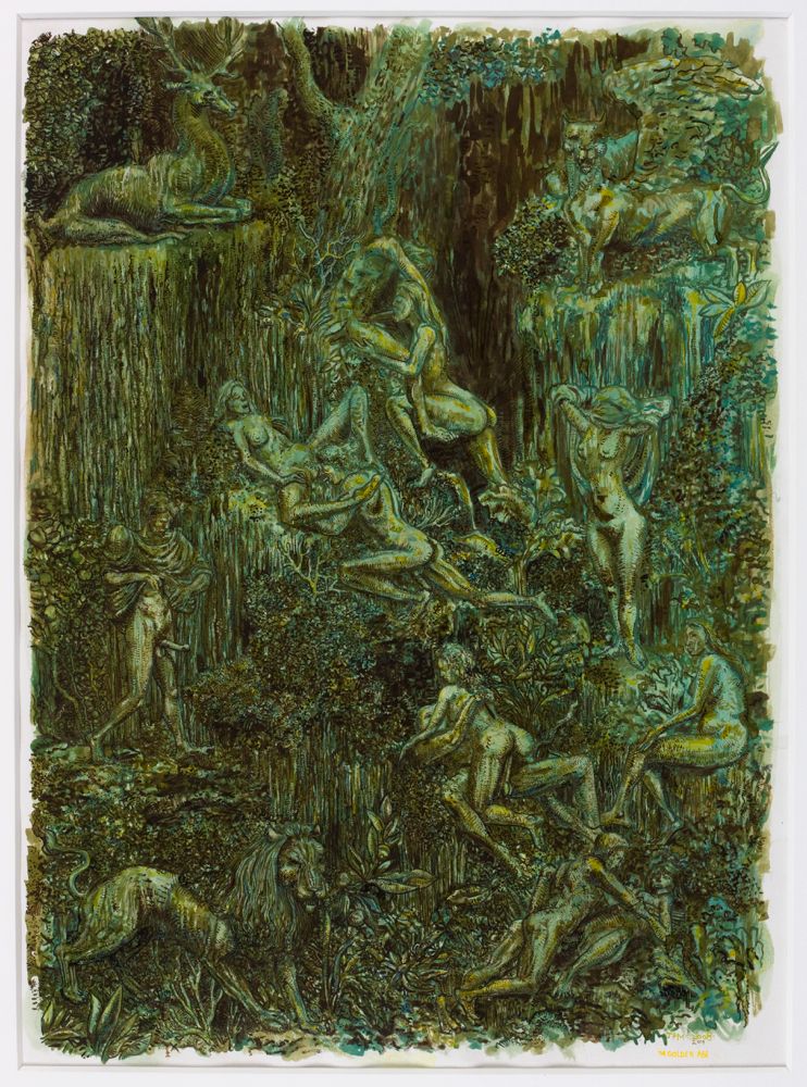 JP Munro, The Goldenage, 2009, gouache on paper, 24 x 18 in. (60.96 × 45.72 cm.) 
