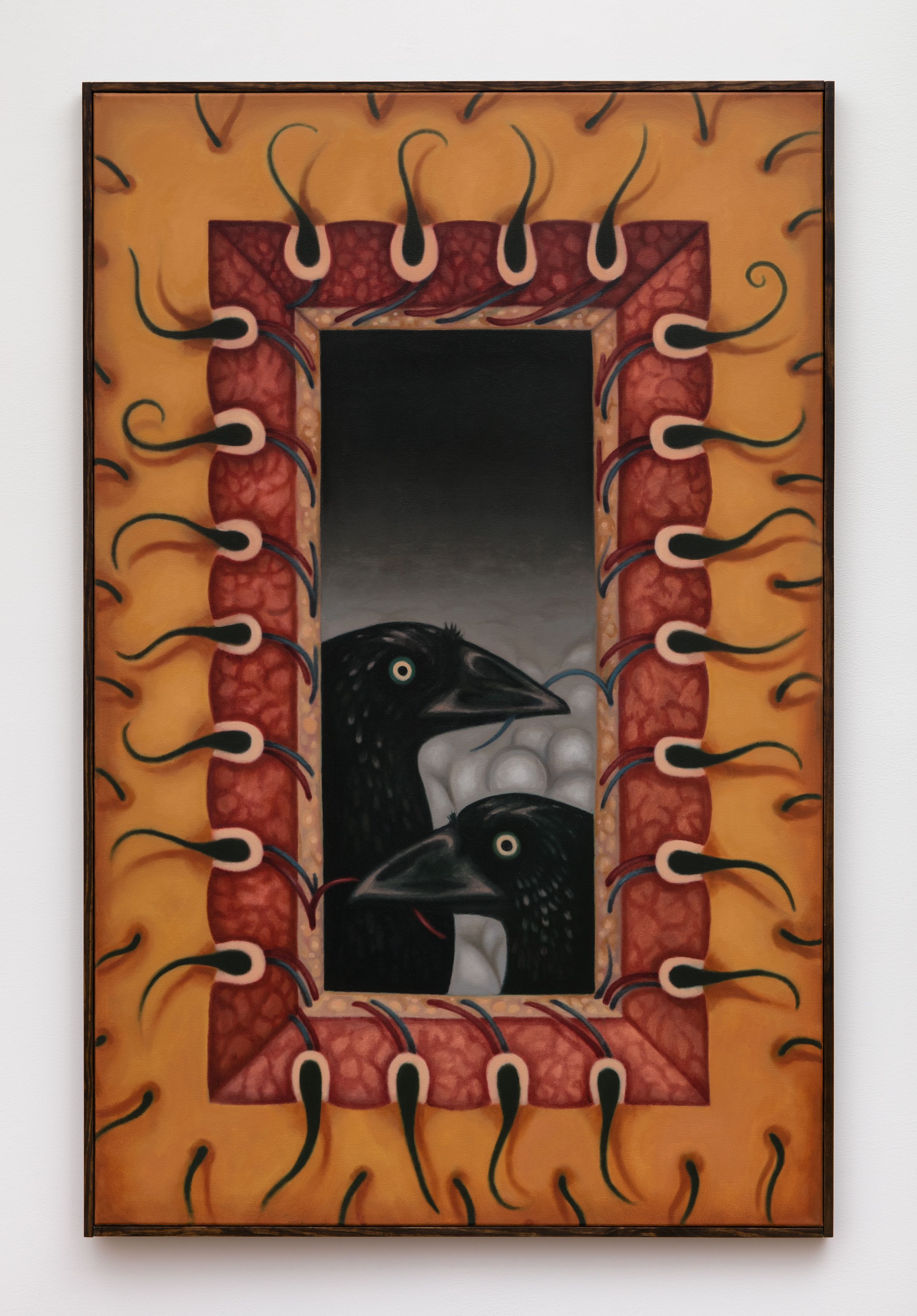 Justin Fitzpatrick, Phobic Interior, 2019, oil on canvas, wooden frame, 56 1⁄4 x 36 5⁄8 x 1 3⁄8 in. (143 x 93 x 3.5 cm)