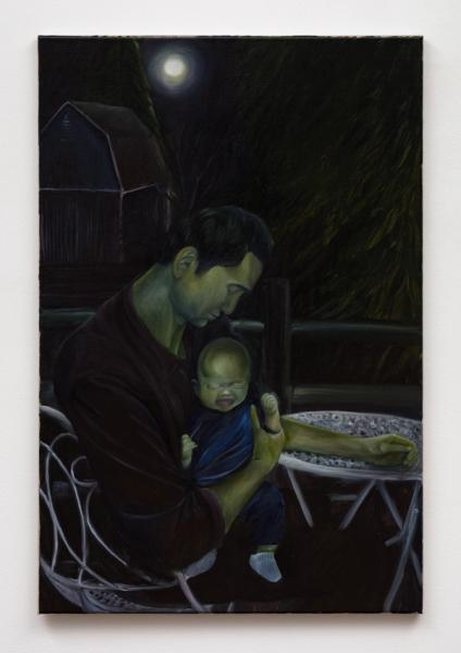 Srijon Chowdhury, Father and Son, 2020, oil on linen, 36 x 24 in. (91.44 x 60.96 cm)
