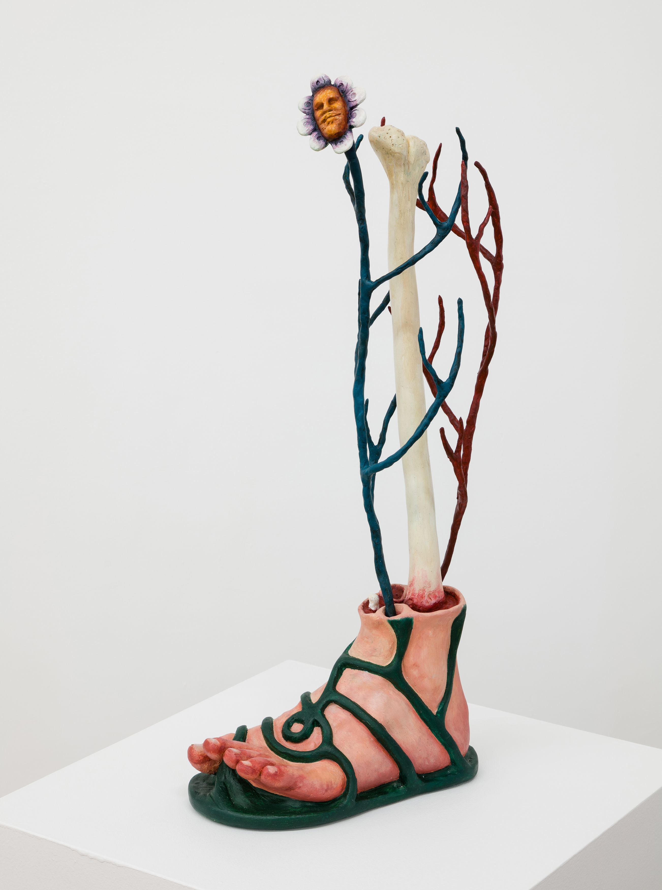 Justin Fitzpatrick, Vehicle no 2: Sing your own body electric, Walt, 2019, resin, epoxy clay, metal, 23 1/2 x 11 3/4 x 6 3/4 in. (60 x 30 x 17 cm)