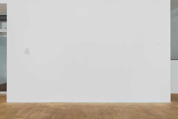 Henrik Olesen, Untitled, 2010, screws and dirt, 59 x 67 in. 