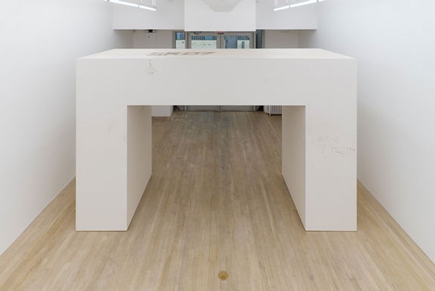 Sterling Ruby, Superoverpass, 2007, Formica, wood, screws, glue, 88 x 132 x 48 in. (223.5 x 335.3 x 121.9 cm.,) SR_FP935, installation view, Foxy Production, New York. Photo: Mark Woods 