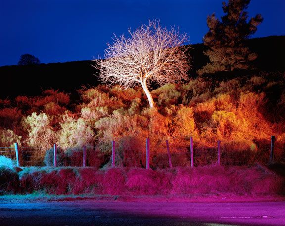 Gerard Byrne, A Country Road. A Tree. Evening. The Road to Glencullen Between Glendoo and Tibradden Mountain, Double Mountain, 2005-2007, Fuji crystal archive print, 35 x 43 in.