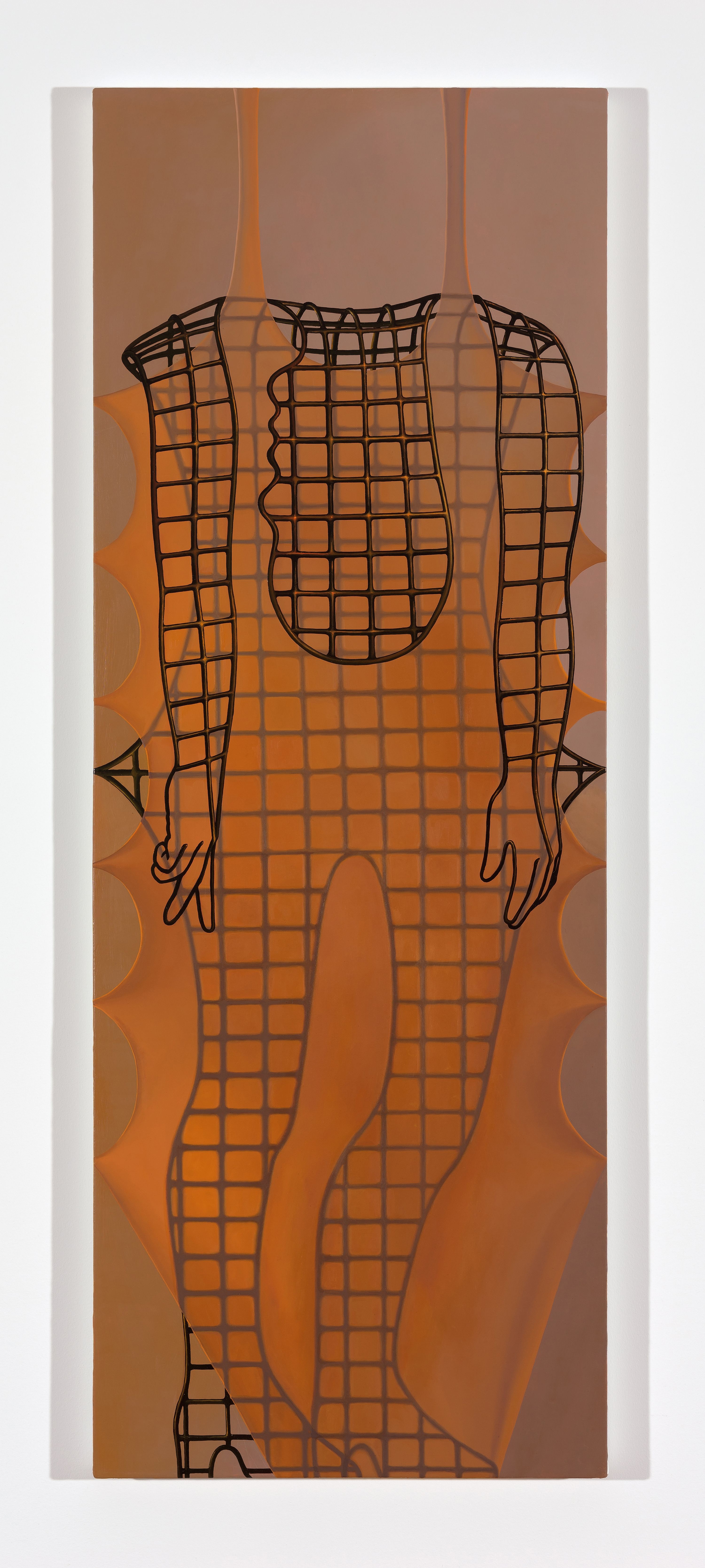 Sascha Braunig, Scrim, 2016, oil on linen over canvas, 51 × 19 in. (129.54 × 48.26 cm) 