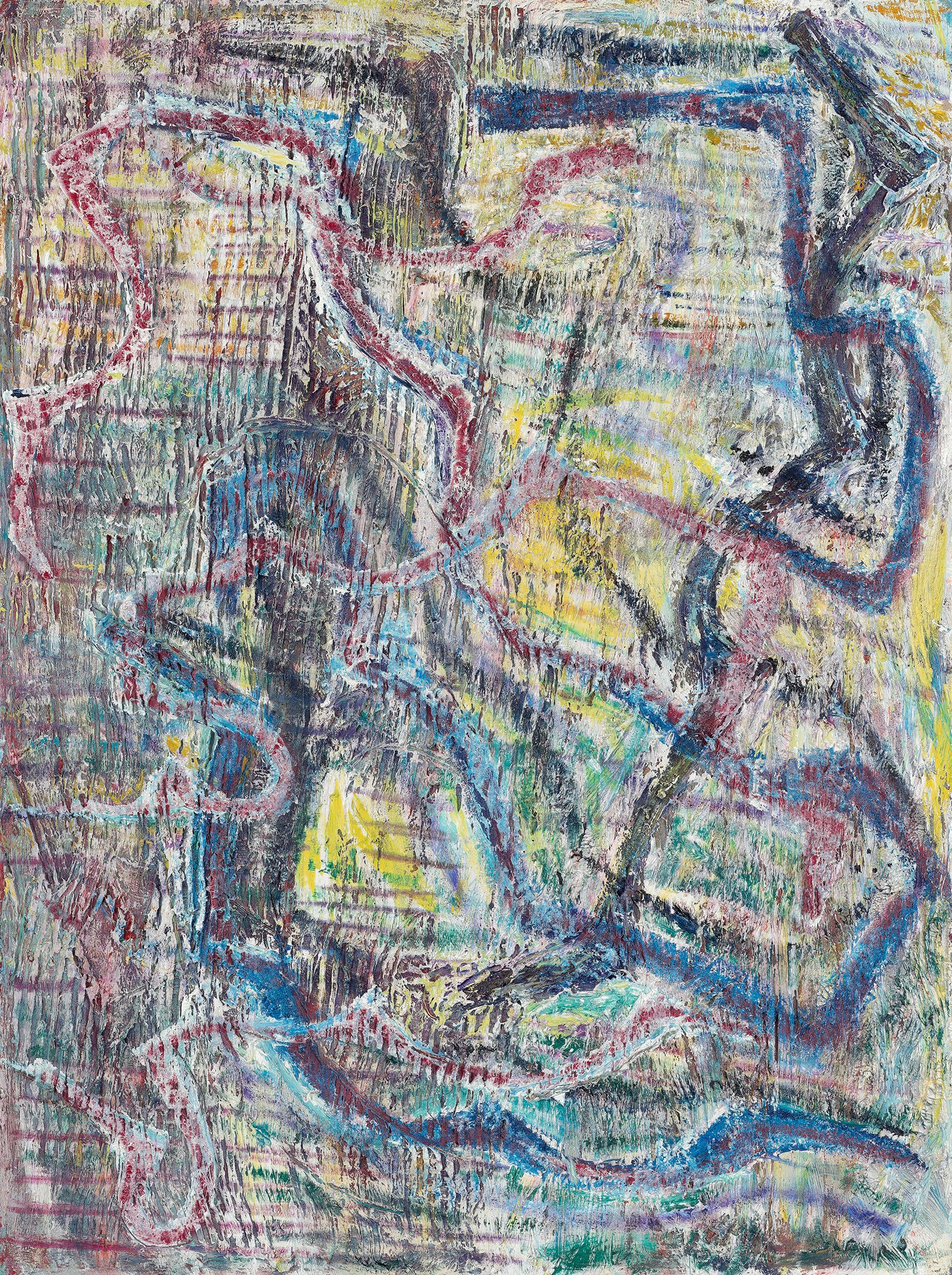 Gabriel Hartley, Yank, 2014, oil and spray paint on canvas, 63 3/4 x 47 3/4 in.